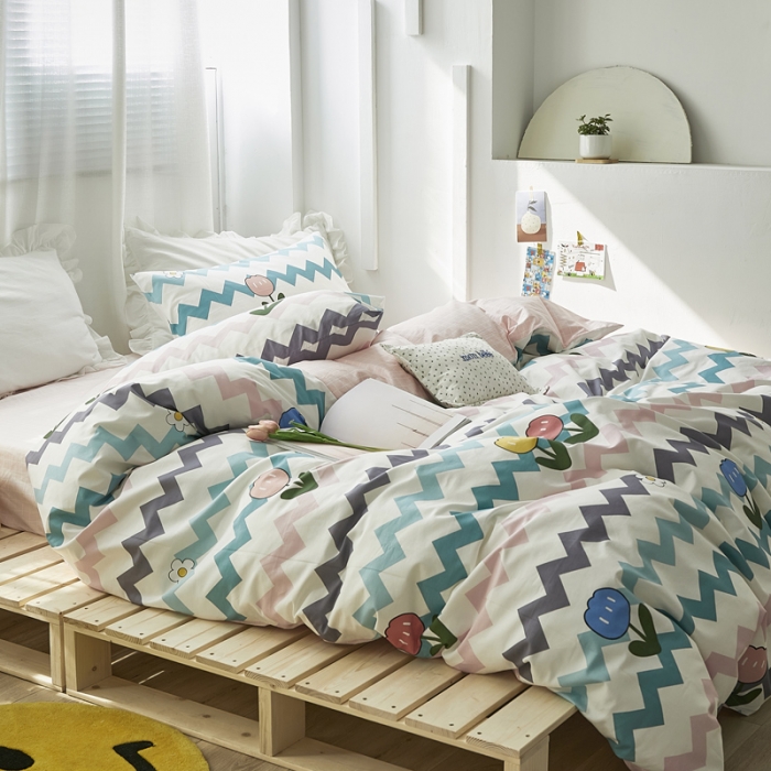 91家纺网 家纺一手货源 找家纺 怡家居 2021新款全棉田园四件套 韶华