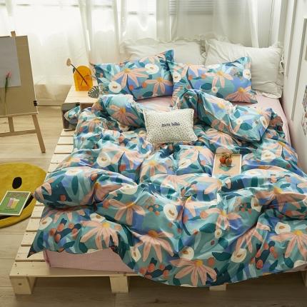 怡家居 2021新款全棉田园四件套 微暖