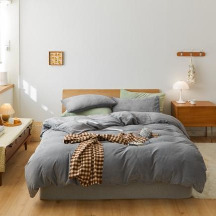 91家纺网 家纺一手货源 找家纺 （总）时光里 2020新款纯色230克牛奶绒四件套