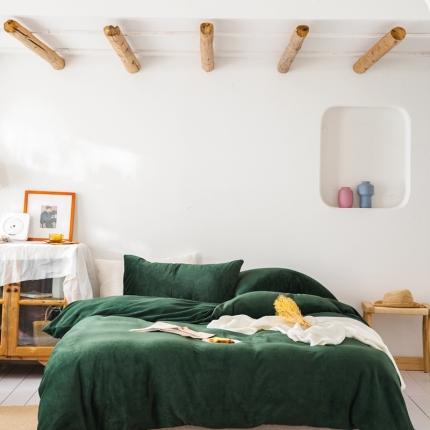 91家纺网 家纺一手货源 找家纺 （总）时光里 2020新款纯色230克牛奶绒四件套