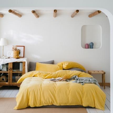 91家纺网 家纺一手货源 找家纺 （总）时光里 2020新款纯色230克牛奶绒四件套