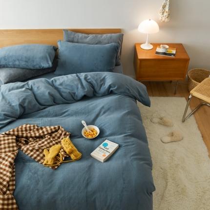 91家纺网 家纺一手货源 找家纺 （总）时光里 2020新款纯色230克牛奶绒单被套