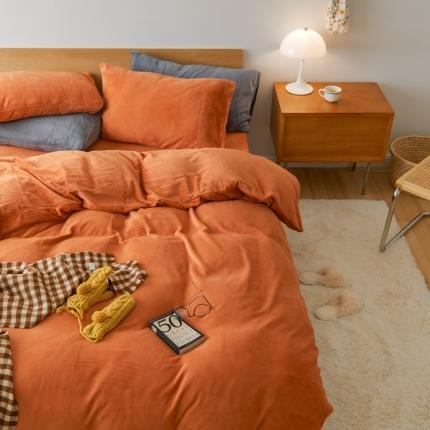 91家纺网 家纺一手货源 找家纺 （总）时光里 2020新款纯色230克牛奶绒单被套