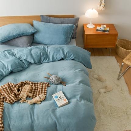 91家纺网 家纺一手货源 找家纺 （总）时光里 2020新款纯色230克牛奶绒单被套