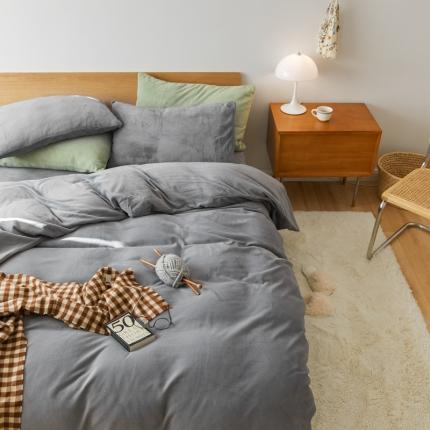 91家纺网 家纺一手货源 找家纺 （总）时光里 2020新款纯色230克牛奶绒单被套