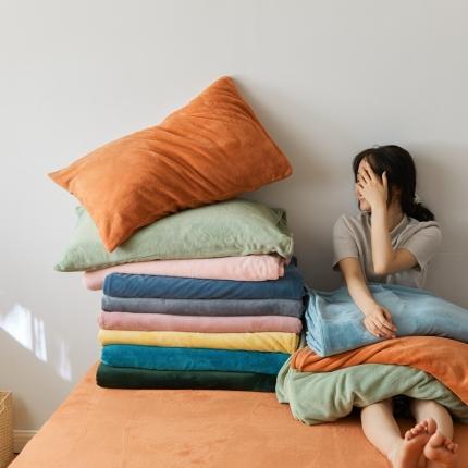 （总）时光里 2020新款纯色230克牛奶绒单床单/单床笠