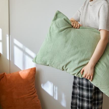 91家纺网 家纺一手货源 找家纺 （总）时光里 2020新款纯色230克牛奶绒单枕套