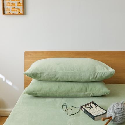 91家纺网 家纺一手货源 找家纺 （总）时光里 2020新款纯色230克牛奶绒单枕套