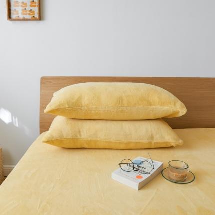 91家纺网 家纺一手货源 找家纺 （总）时光里 2020新款纯色230克牛奶绒单枕套