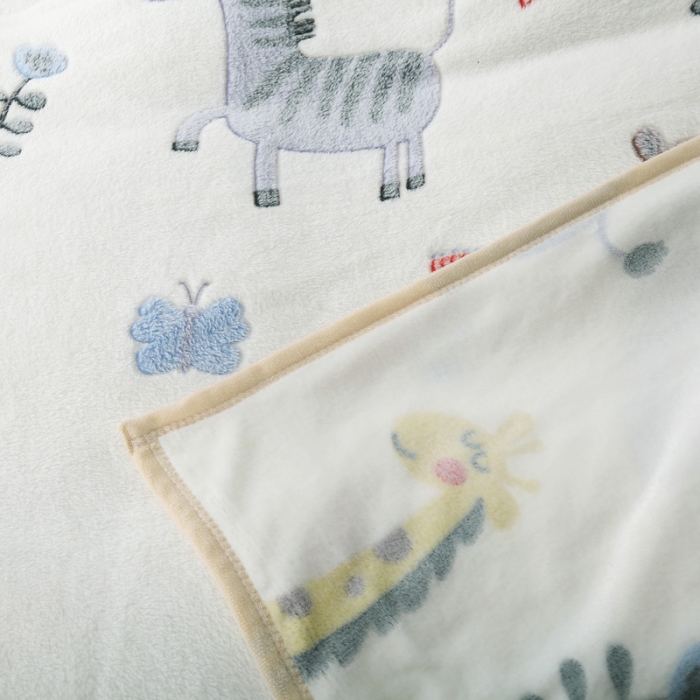 91家纺网 家纺一手货源 找家纺 好艺佳新款240克雪花绒毯法莱绒毯床单加厚毛毯动物世界