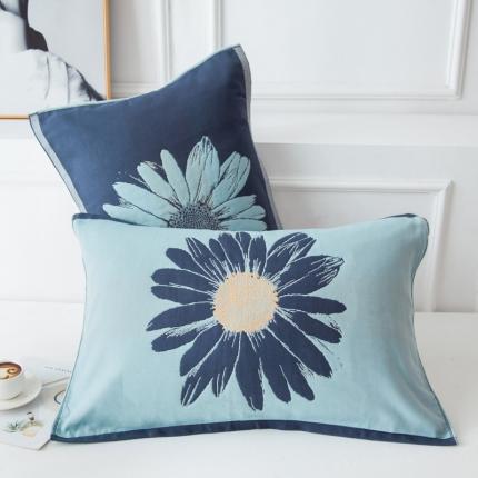 91家纺网 家纺一手货源 找家纺 朴尔 2020新款多彩全棉六层纱布大版花枕巾 墨菊兰