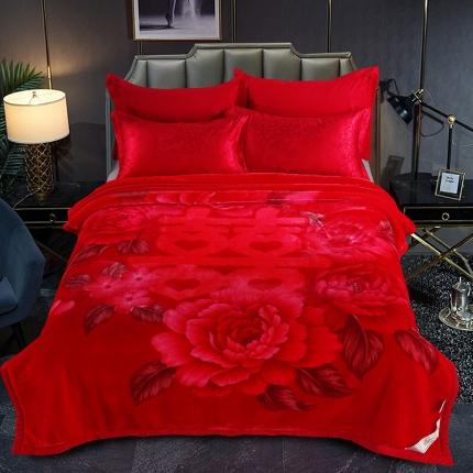 好艺佳 婚庆系列云毯 甜甜蜜蜜-大红