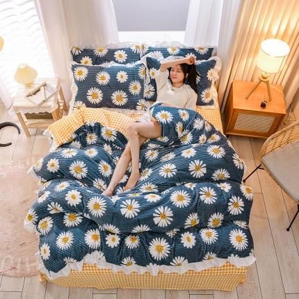 91家纺网 家纺一手货源 找家纺 牛奶绒四件套双面金貂法莱水晶魔法宝宝雕花绒被套