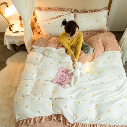 91家纺网 家纺一手货源 找家纺 （总） 卡巴伦 2023新款牛奶绒印花韩版四件套