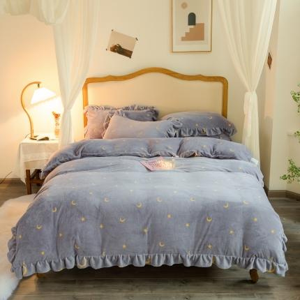 91家纺网 家纺一手货源 找家纺 （总） 卡巴伦 2023新款牛奶绒印花韩版四件套