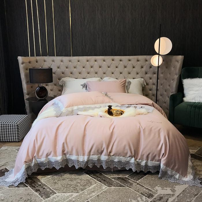 91家纺网 家纺一手货源 找家纺 黑白森林 100支全棉花边款四件套纯棉漫境