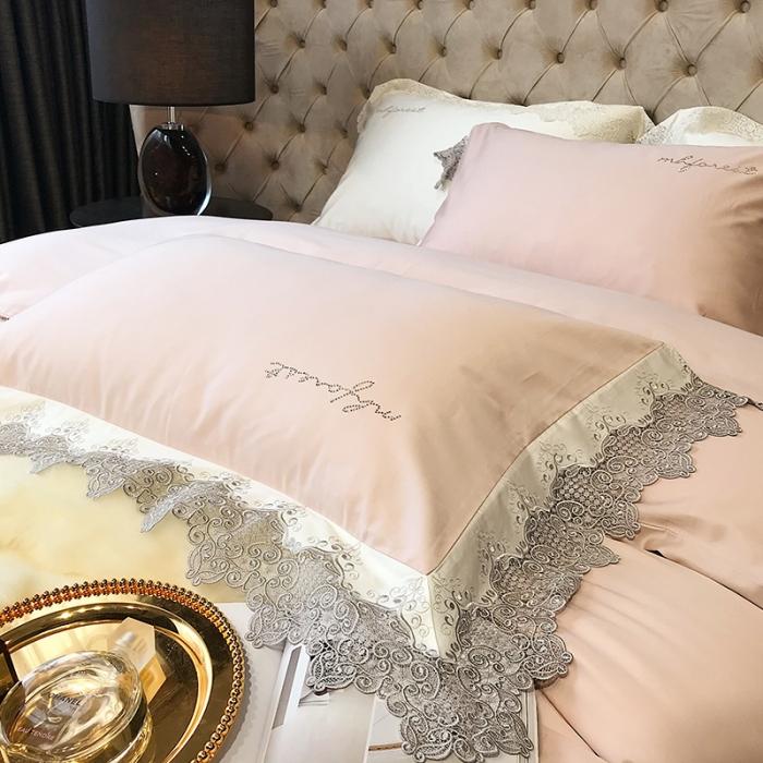 91家纺网 家纺一手货源 找家纺 黑白森林 100支全棉花边款四件套纯棉漫境