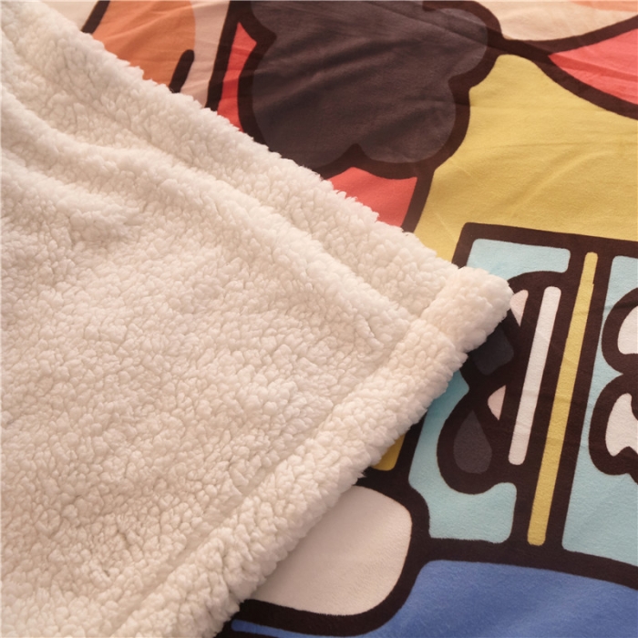91家纺网 家纺一手货源 找家纺 北纬27度 2020新款羊羔绒多功能毯被套双用 面包家族