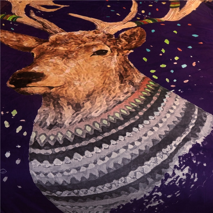 91家纺网 家纺一手货源 找家纺 北纬27度 2020新款羊羔绒多功能毯被套双用 鹿角