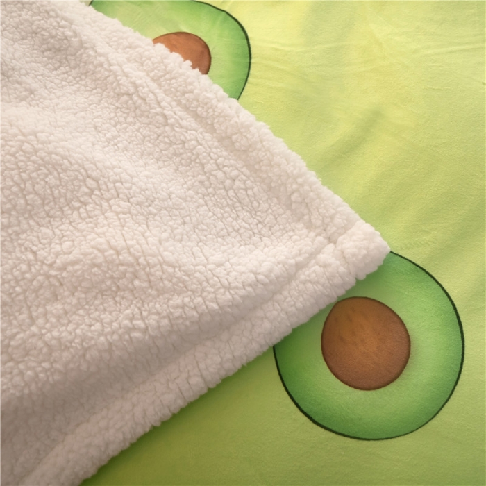 91家纺网 家纺一手货源 找家纺 北纬27度 2020新款羊羔绒多功能毯被套双用 牛油果