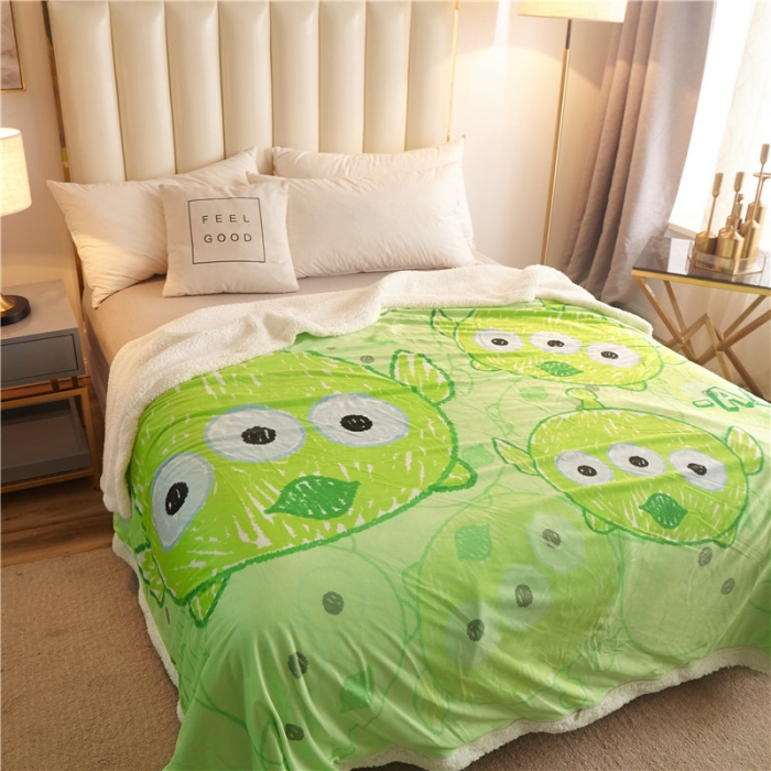 91家纺网 家纺一手货源 找家纺 北纬27度 2020新款羊羔绒多功能毯被套双用 小怪兽