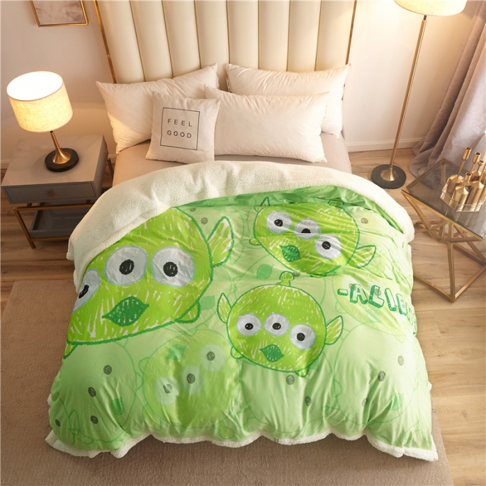 91家纺网 家纺一手货源 找家纺 北纬27度 2020新款羊羔绒多功能毯被套双用 小怪兽