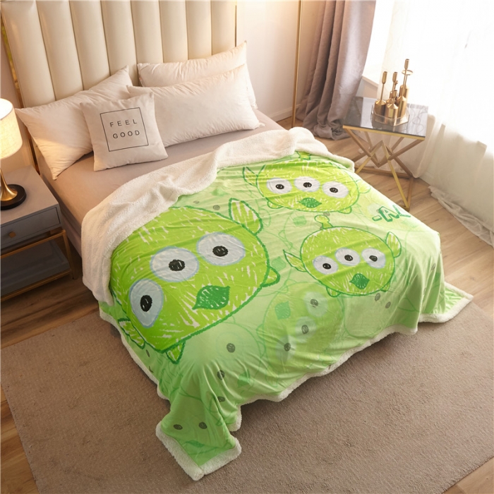 91家纺网 家纺一手货源 找家纺 北纬27度 2020新款羊羔绒多功能毯被套双用 小怪兽