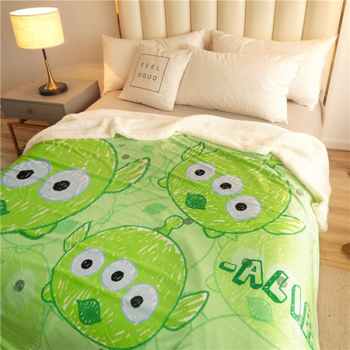 91家纺网 家纺一手货源 找家纺 北纬27度 2020新款羊羔绒多功能毯被套双用 小怪兽