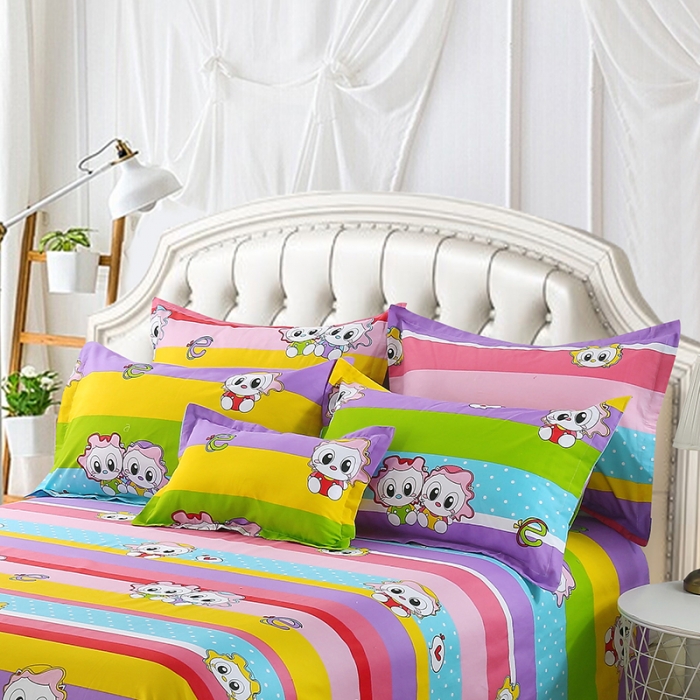 91家纺网 家纺一手货源 找家纺 雨萝家纺 2020新款纯棉印花四件套 可爱小宝贝