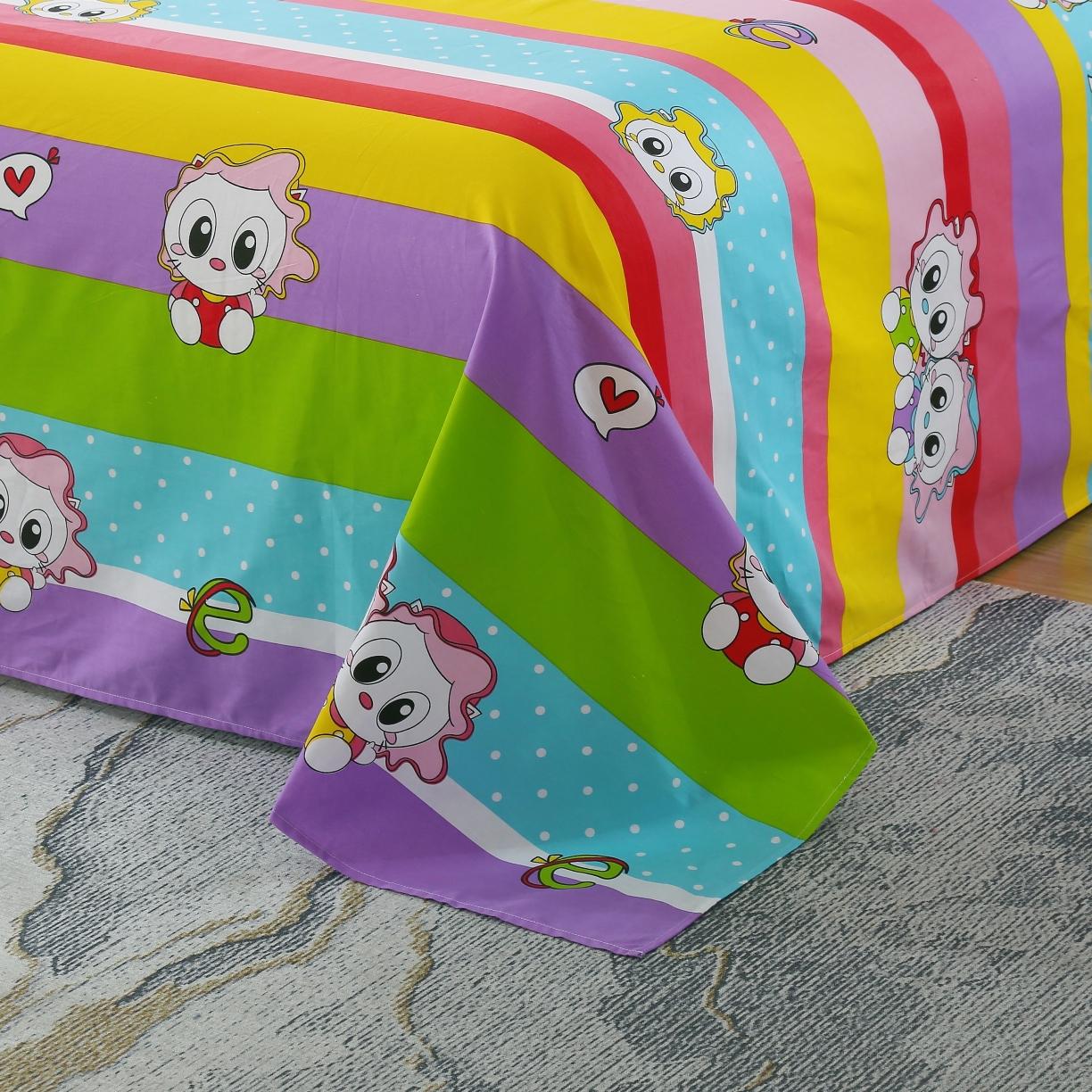 91家纺网 家纺一手货源 找家纺 雨萝家纺 2020新款纯棉印花床单 可爱小宝贝