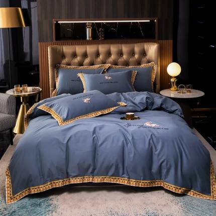 91家纺网 家纺一手货源 找家纺 （总）娇逸100支全棉磨毛数码印花边绣花款四件套