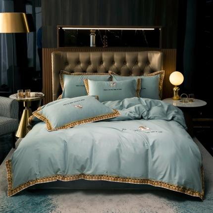 91家纺网 家纺一手货源 找家纺 （总）娇逸100支全棉磨毛数码印花边绣花款四件套