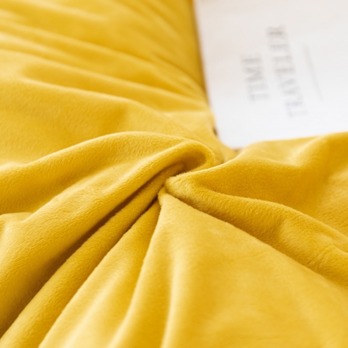 91家纺网 家纺一手货源 找家纺 蓝巢 2020新款水晶绒蕾丝边四件套 绒-暖黄