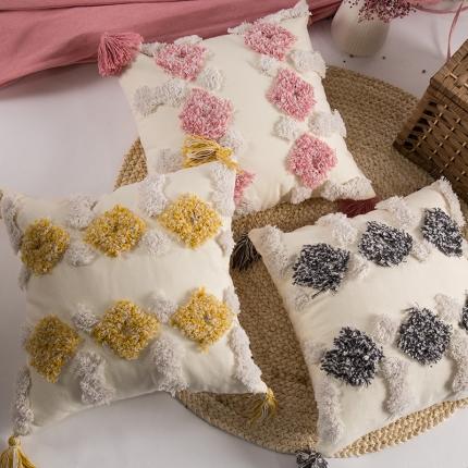 91家纺网 家纺一手货源 找家纺 （总） 恋佳 2020新款全棉簇绒绣抱枕套