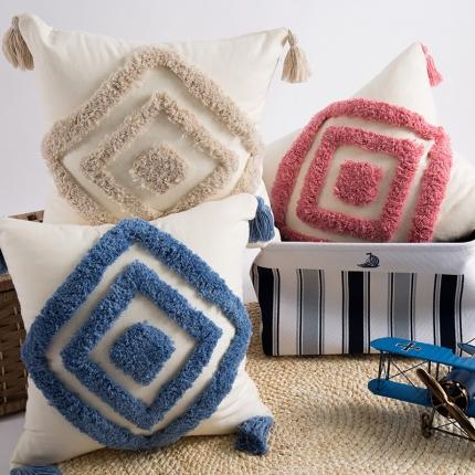 91家纺网 家纺一手货源 找家纺 （总） 恋佳 2020新款全棉簇绒绣抱枕套