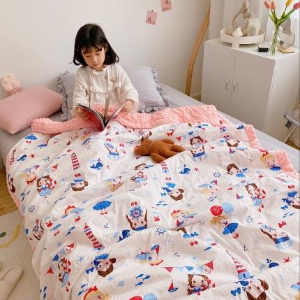 91家纺网 家纺一手货源 找家纺 （总）美乐迪 2020新款豆豆被毯模特图