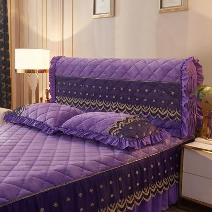 91家纺网 家纺一手货源 找家纺 （总）情恒家纺 2025法莱绒贵族风范全包床头罩大靠背靠垫