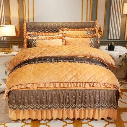 91家纺网 家纺一手货源 找家纺 (总) 情恒家纺 2025法莱绒贵族风范夹棉床裙四件套