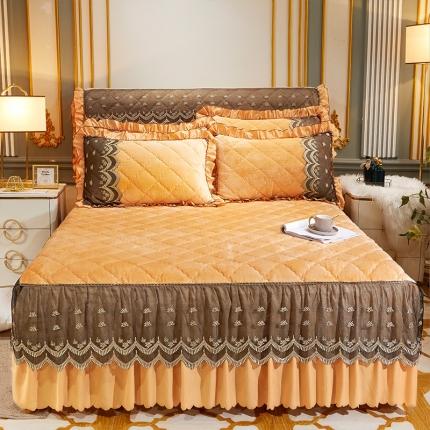 91家纺网 家纺一手货源 找家纺 （总）情恒家纺 2025法莱绒贵族风范夹棉单床裙&amp;单被套