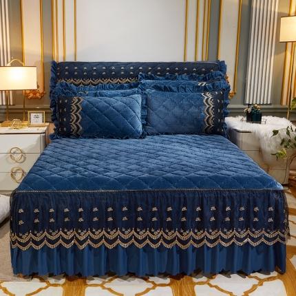 91家纺网 家纺一手货源 找家纺 （总）情恒家纺 2025法莱绒贵族风范夹棉单床裙&amp;单被套