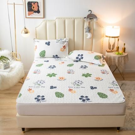 床笠人家 2021新款全棉夹棉防水床护垫 半夏时光-米白