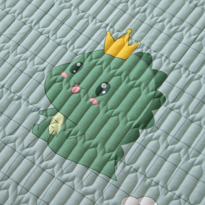 91家纺网 家纺一手货源 找家纺 床笠人家 2021新款全棉夹棉防水床护垫 动漫恐龙