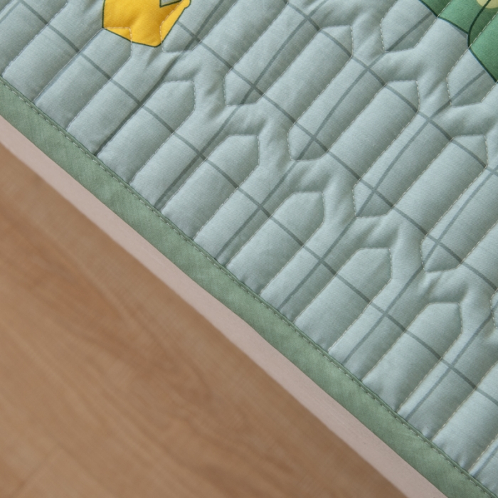 91家纺网 家纺一手货源 找家纺 床笠人家 2021新款全棉夹棉防水床护垫 动漫恐龙