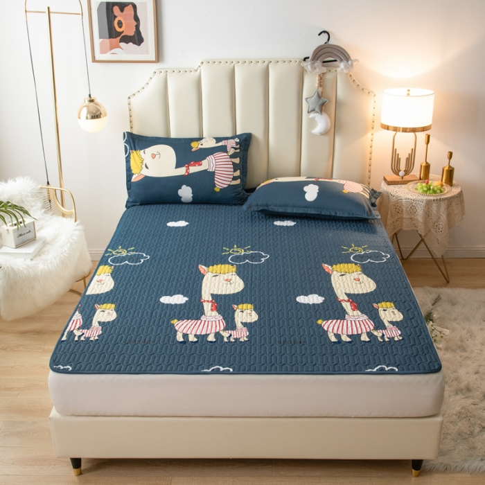 91家纺网 家纺一手货源 找家纺 床笠人家 2021新款全棉夹棉防水床护垫 欢乐玩伴