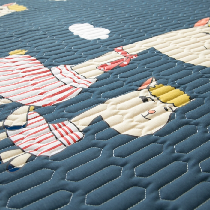 91家纺网 家纺一手货源 找家纺 床笠人家 2021新款全棉夹棉防水床护垫 欢乐玩伴