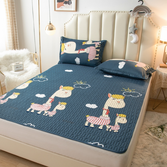 91家纺网 家纺一手货源 找家纺 床笠人家 2021新款全棉夹棉防水床护垫 欢乐玩伴