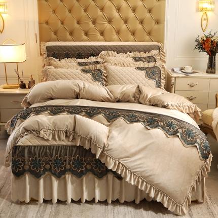 91家纺网 家纺一手货源 找家纺 （总）情恒 2025新款水晶绒皇家豪庭系列四件套