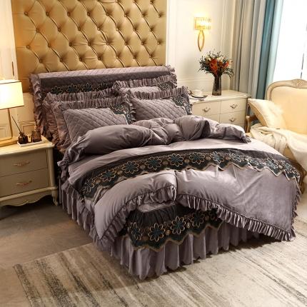 91家纺网 家纺一手货源 找家纺 （总）情恒 2025新款水晶绒皇家豪庭单被套