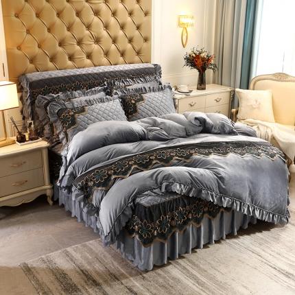91家纺网 家纺一手货源 找家纺 （总）情恒 2025新款水晶绒皇家豪庭单被套