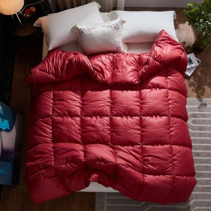 91家纺网 家纺一手货源 找家纺 啊雅家居 2025新款柔赛丝保暖立体羽丝绒冬被 酒红色